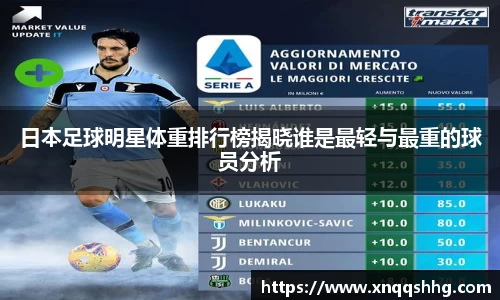 日本足球明星体重排行榜揭晓谁是最轻与最重的球员分析